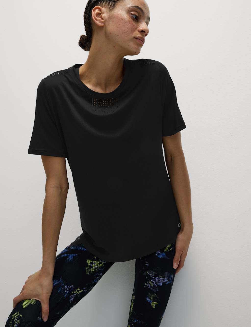Crew Neck Laser Cut Relaxed T-Shirt 3 of 7
