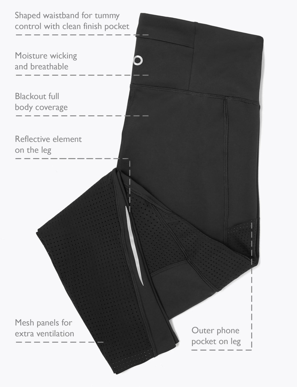 Go Train Mesh Pannelled Gym Leggings 7 of 8