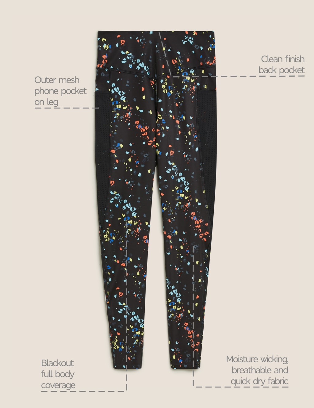 Go Train Printed High Waisted Gym Leggings 7 of 7