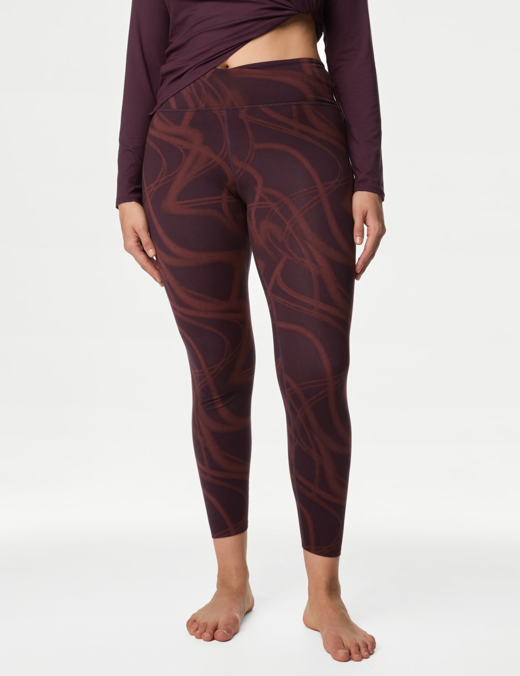 Printed yoga tights top