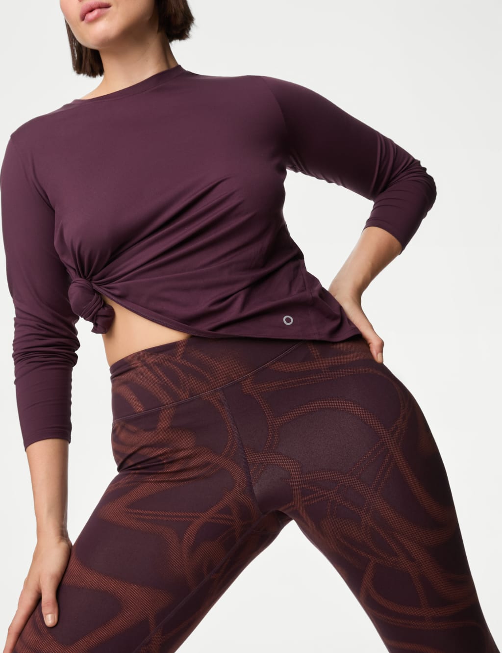 Go Balance Printed Wrap Waist Yoga Leggings