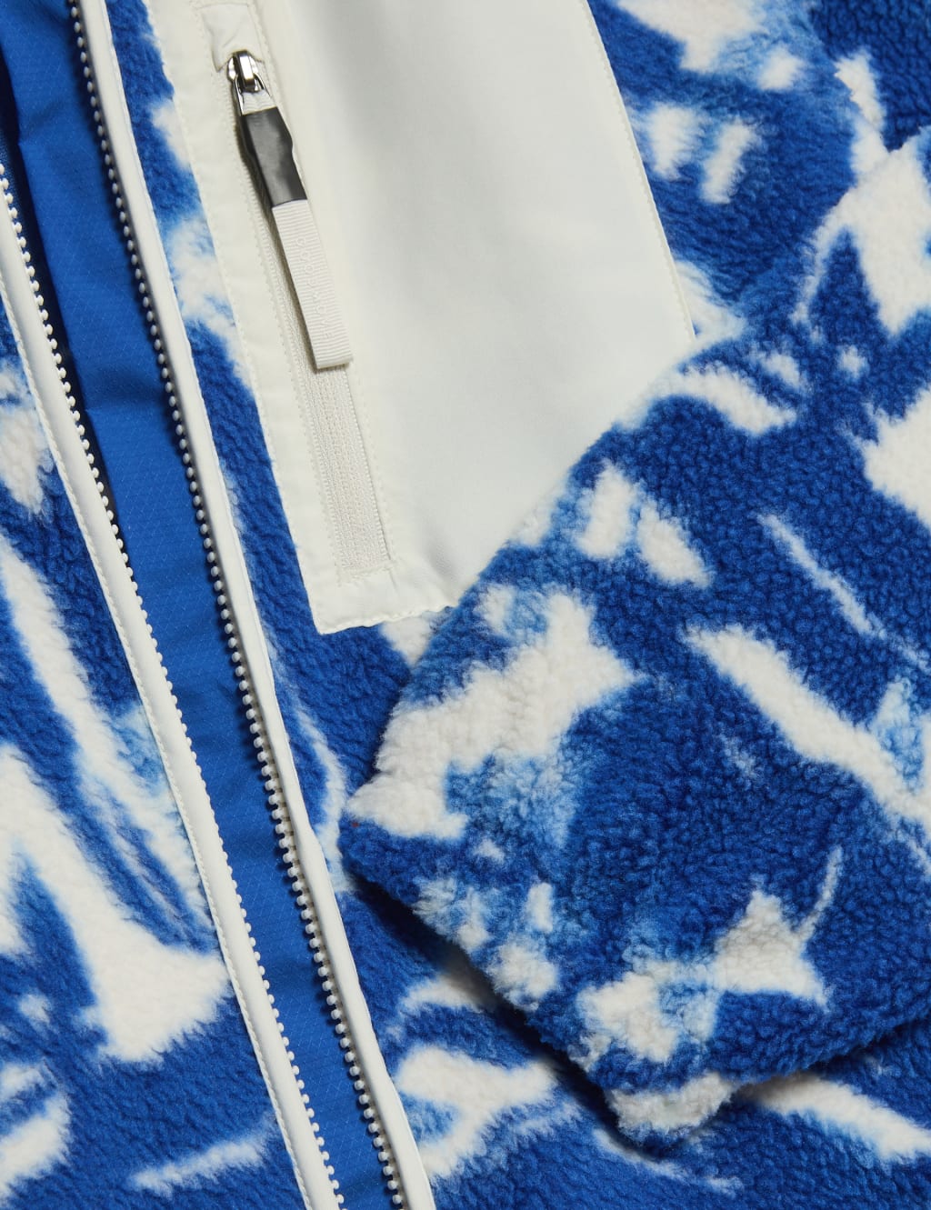 Borg Printed Funnel Neck Zip Up Fleece Jacket 6 of 6