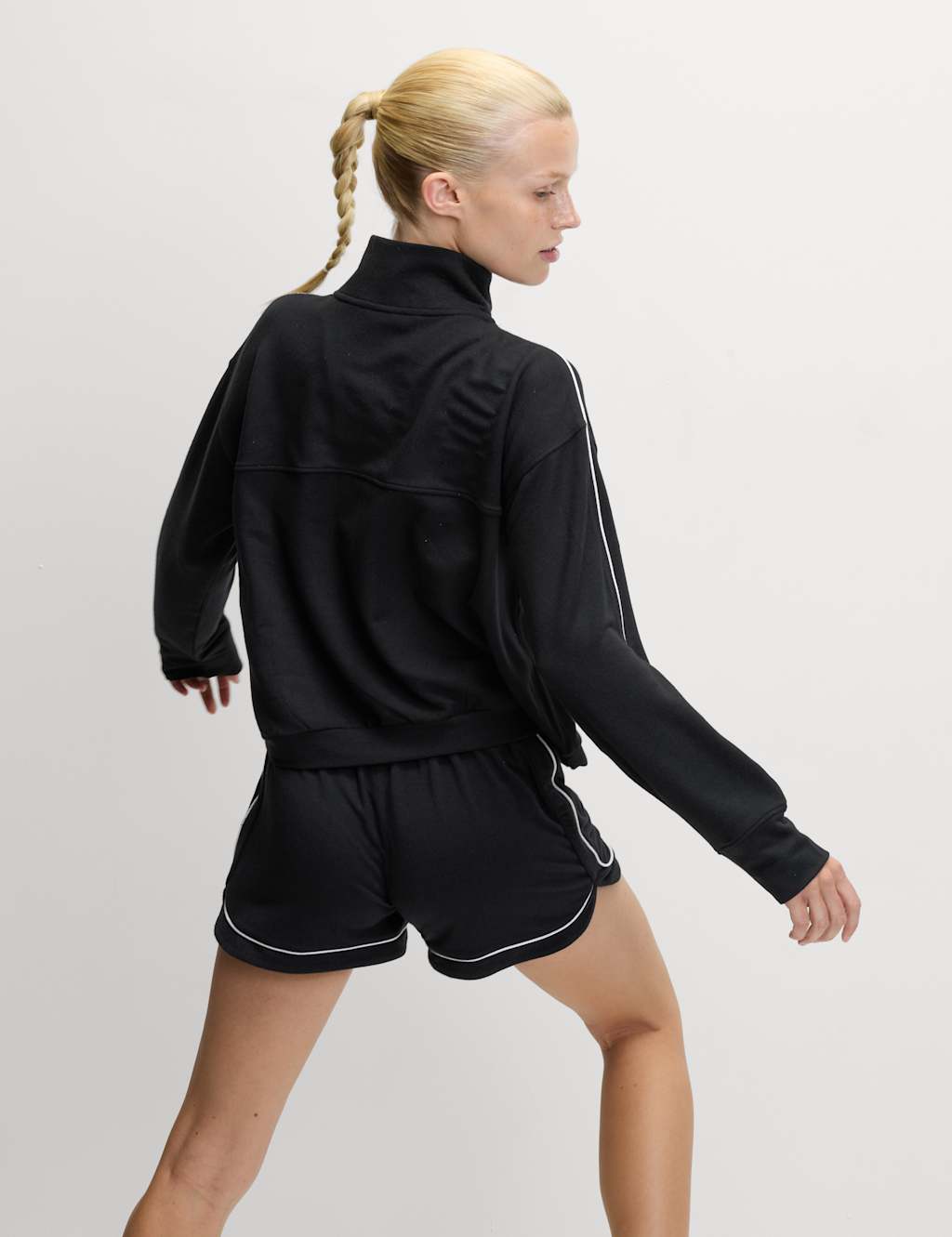 Modal Rich Funnel Neck Half Zip Top 3 of 6