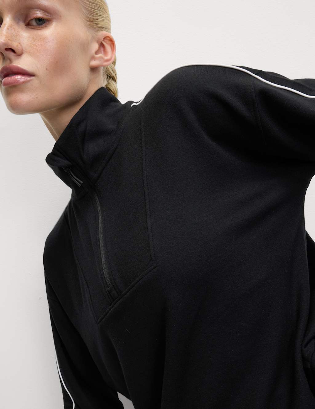 Modal Rich Funnel Neck Half Zip Top 5 of 6