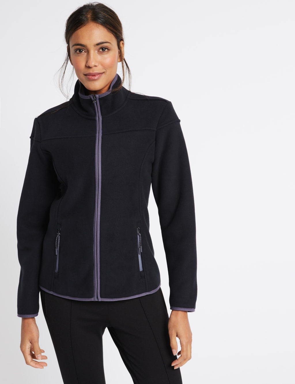 Panel Detail Fleece Jacket M S Collection M S
