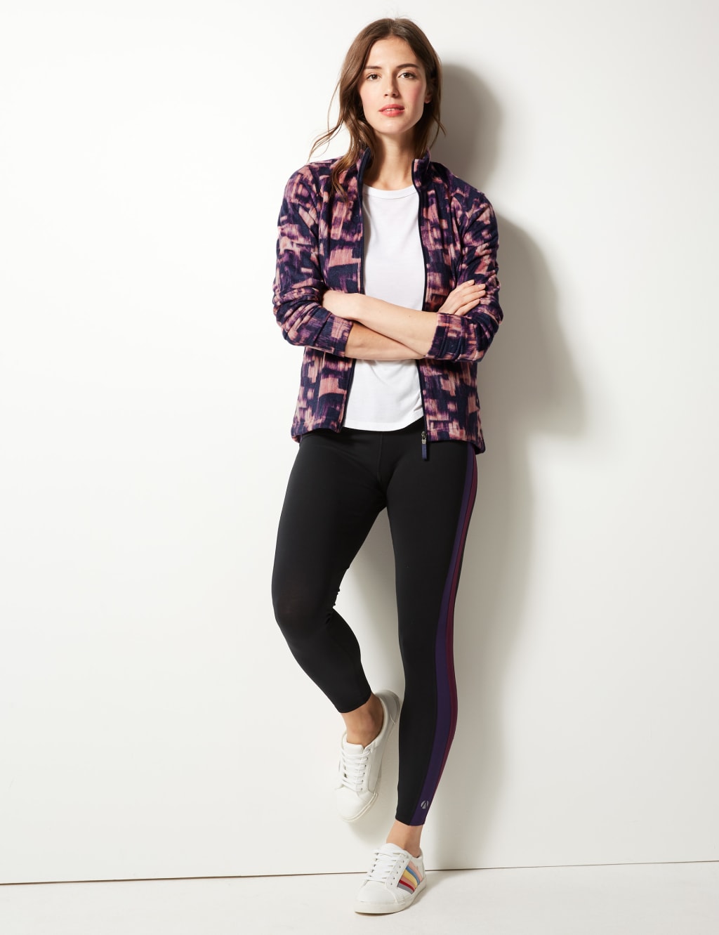 Printed Fleece Jacket M S Collection M S
