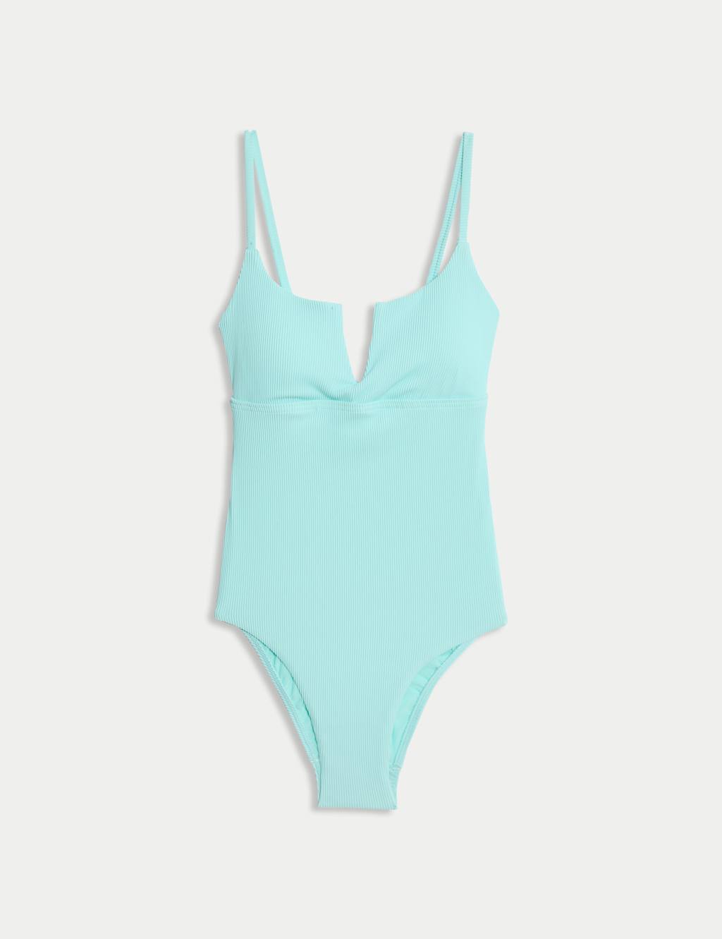 360 Tummy Control Ribbed V-Front Swimsuit 2 of 7