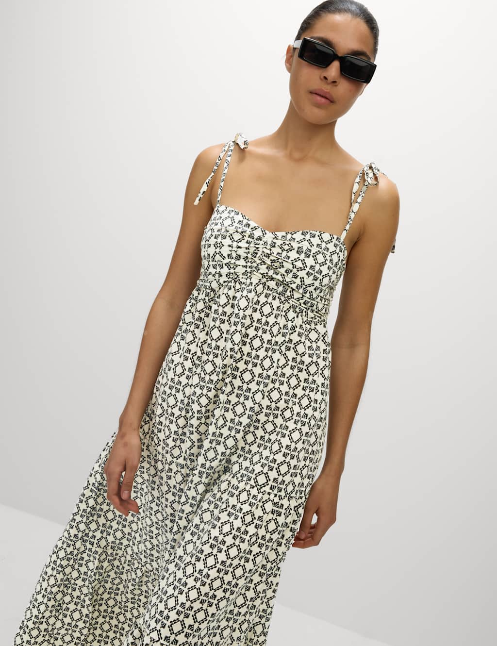 Pure Cotton Printed V-Neck Midaxi Beach Dress 4 of 6
