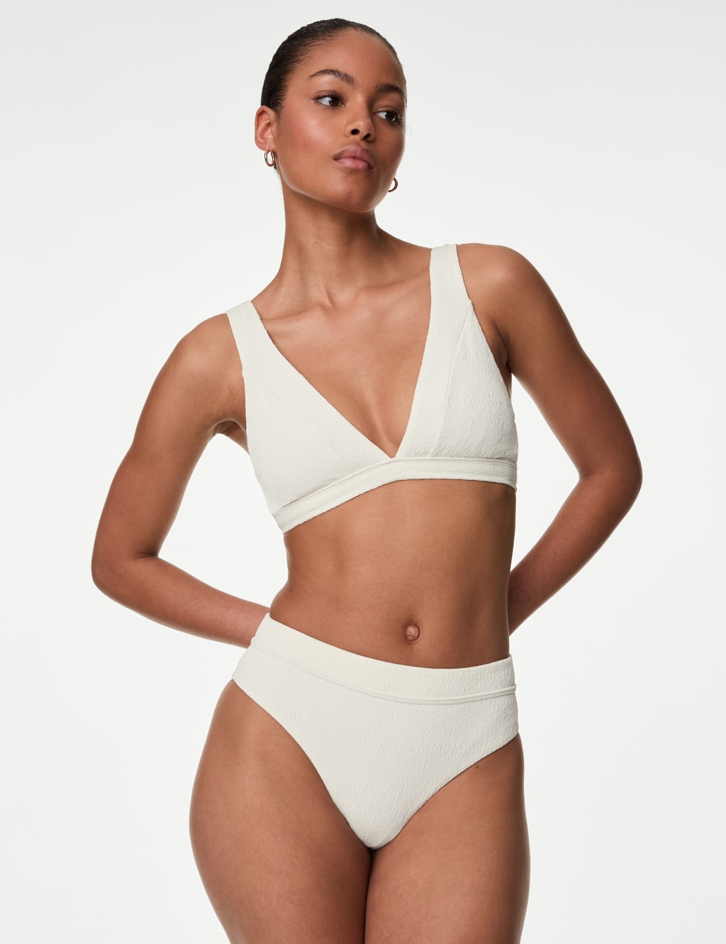 Textured Padded Plunge V-Neck Bikini Top 4 of 5