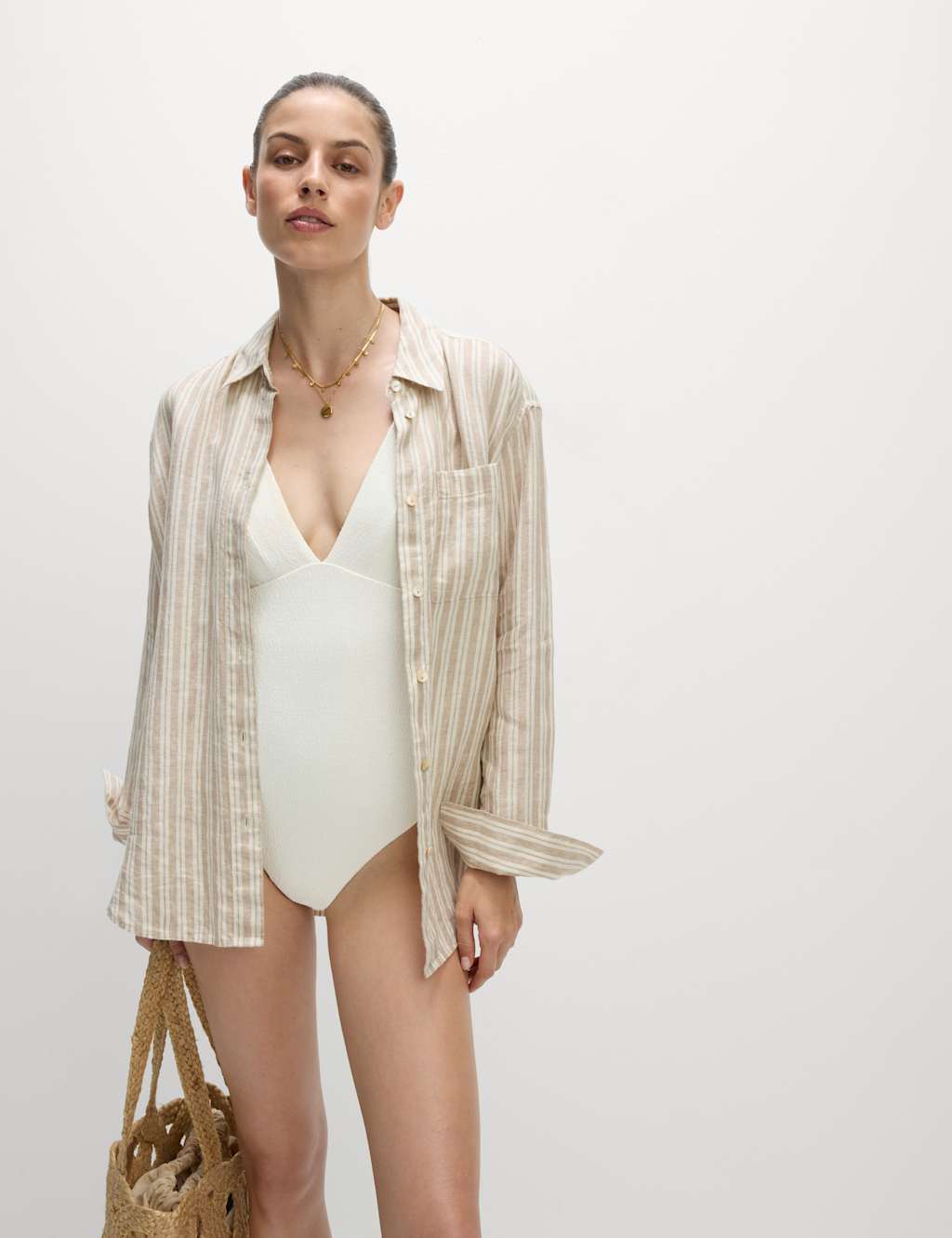 Textured Padded Plunge Swimsuit 3 of 7