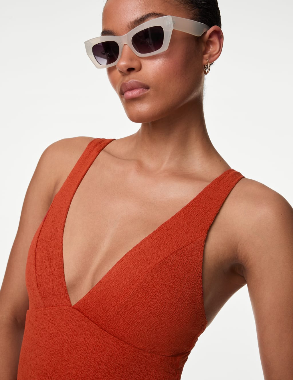 Textured Padded Plunge Swimsuit 4 of 6