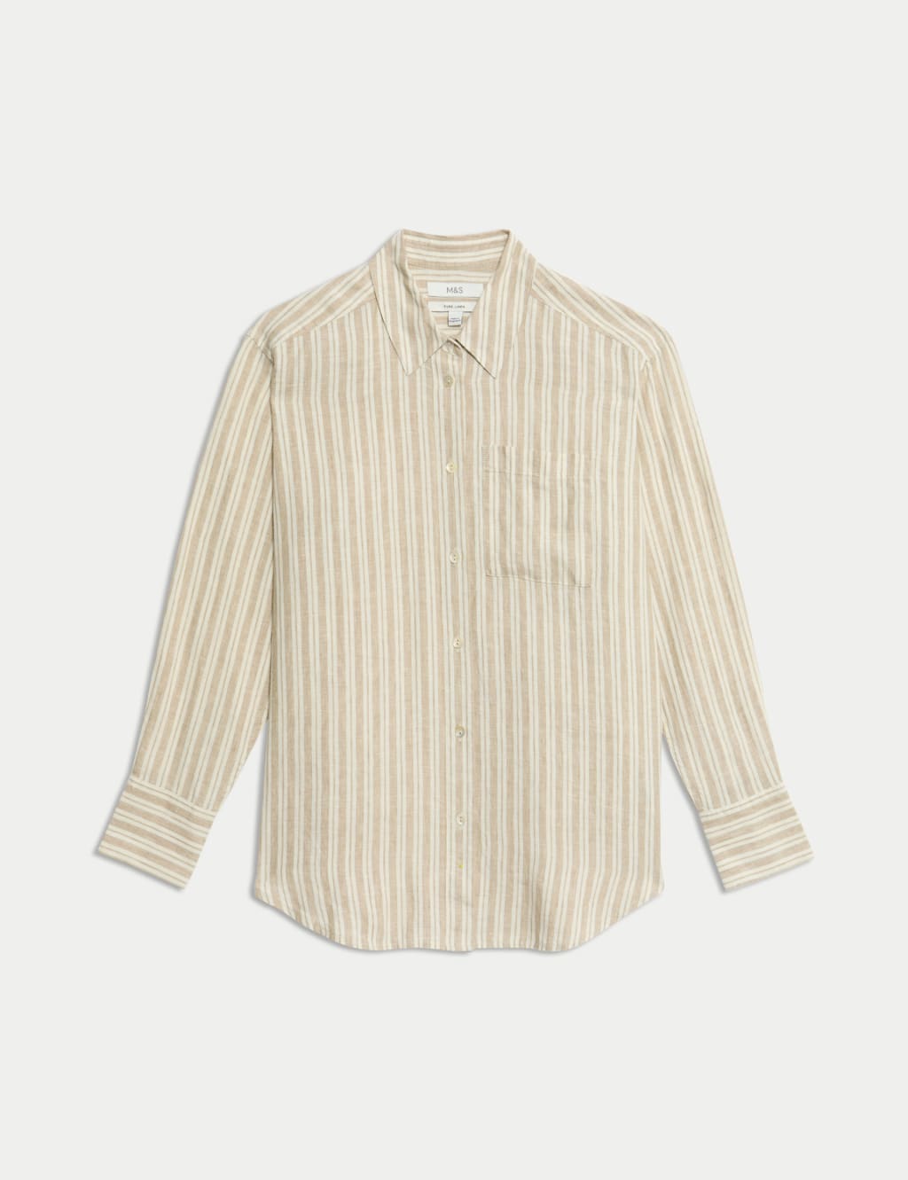 Pure Linen Collared Oversized Girlfriend Style Shirt 2 of 5