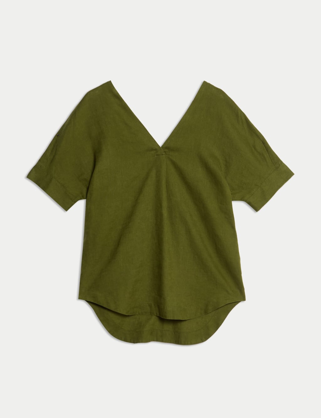 Pure Linen V-Neck Relaxed Popover Blouse 2 of 4
