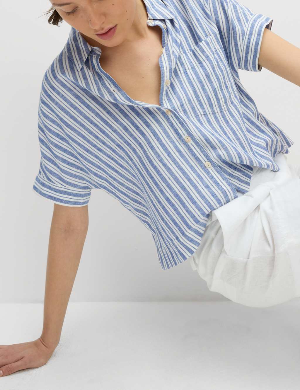 Linen Rich Striped Relaxed Shirt 5 of 5