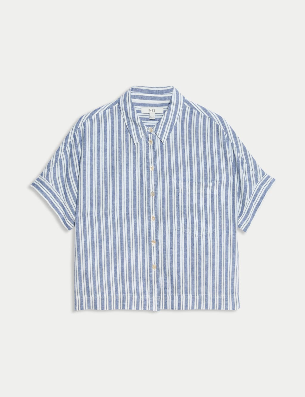 Linen Rich Striped Relaxed Shirt 2 of 5