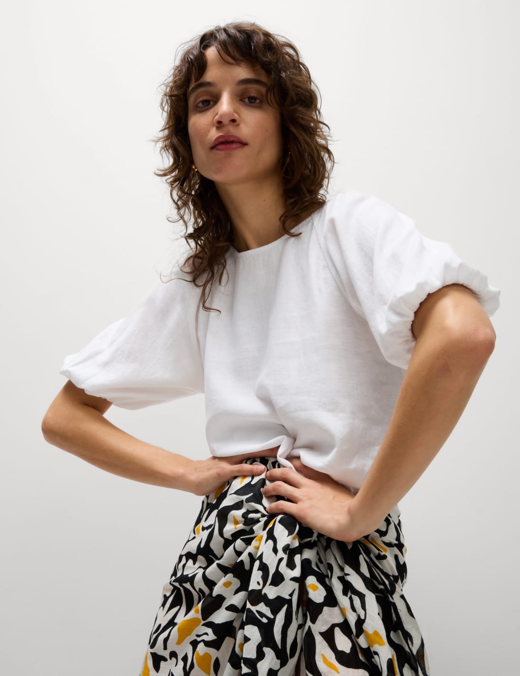 Linen Rich Round Neck Blouse 5 of 5