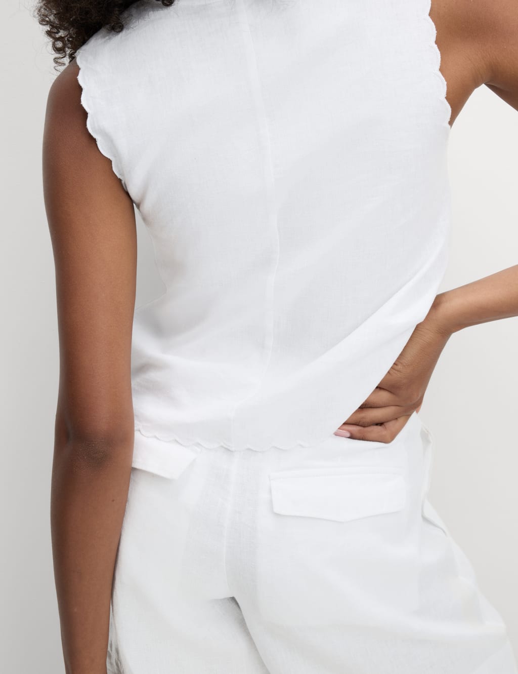 Linen Rich Cutwork Detail Top 6 of 6