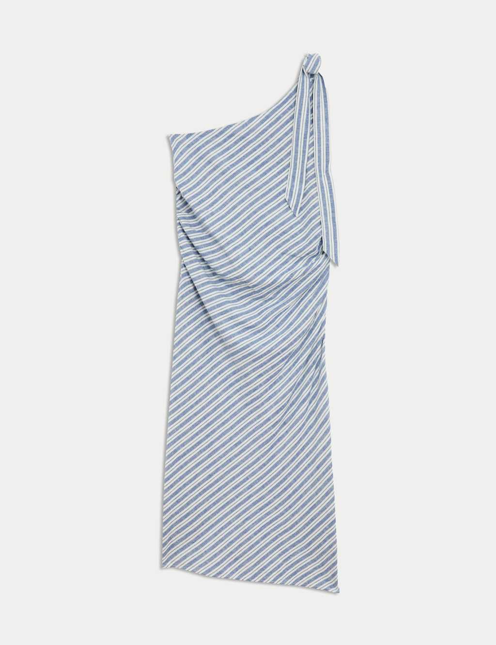 Linen-Rich Striped Midi Shift Dress 2 of 4