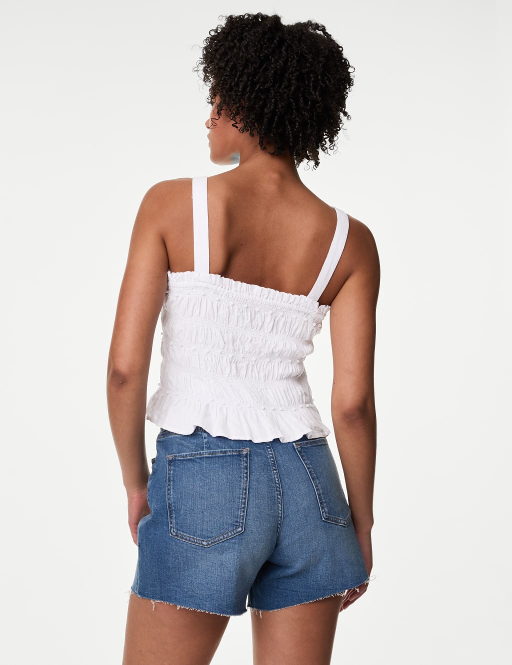 Linen Rich Square Neck Smocked Cami Top 5 of 5