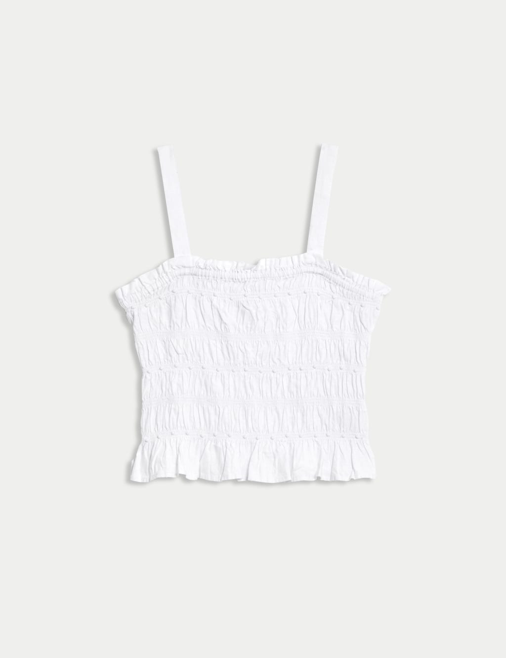 Linen Rich Square Neck Smocked Cami Top 2 of 5