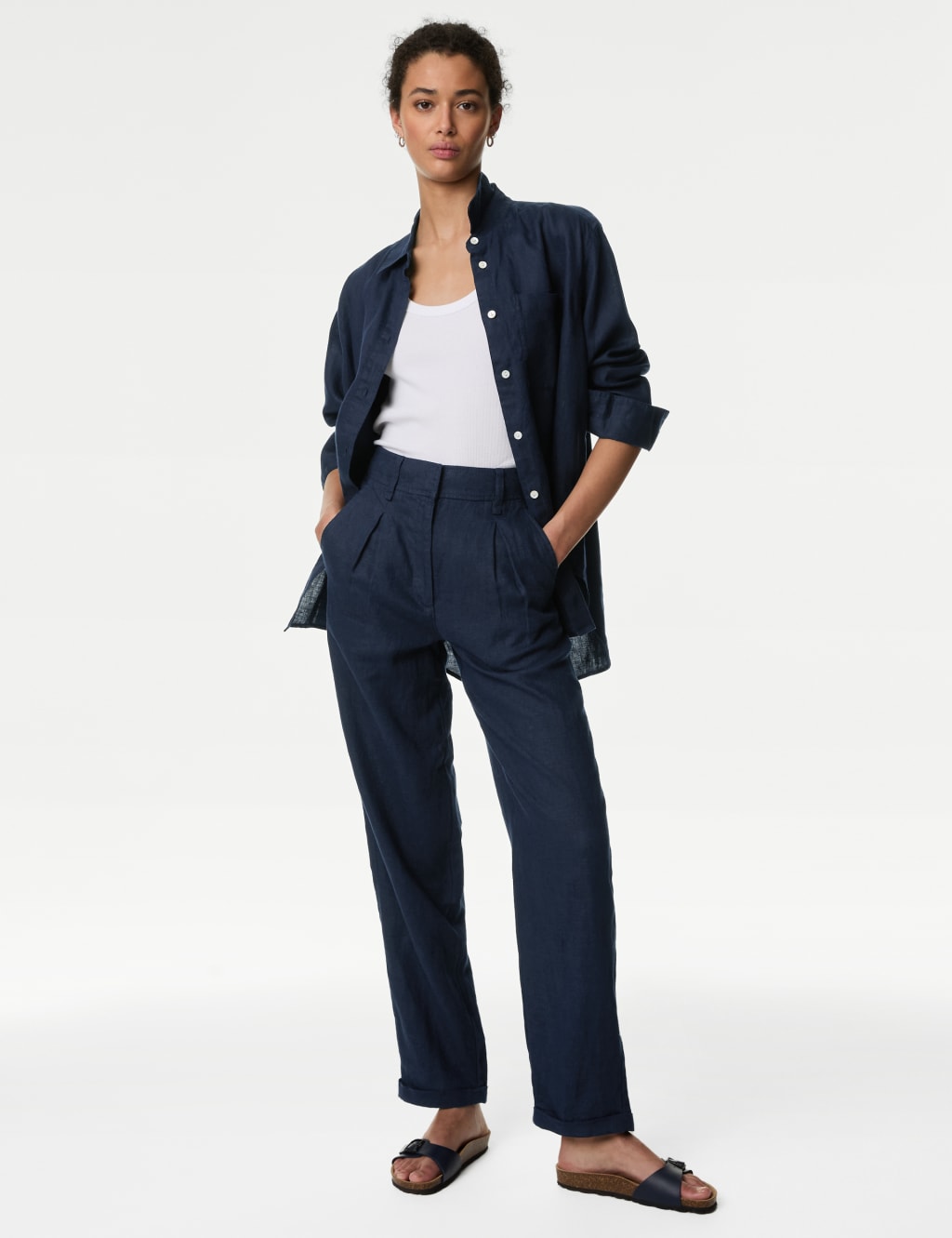 Pure Linen Relaxed Collared Shirt 4 of 5
