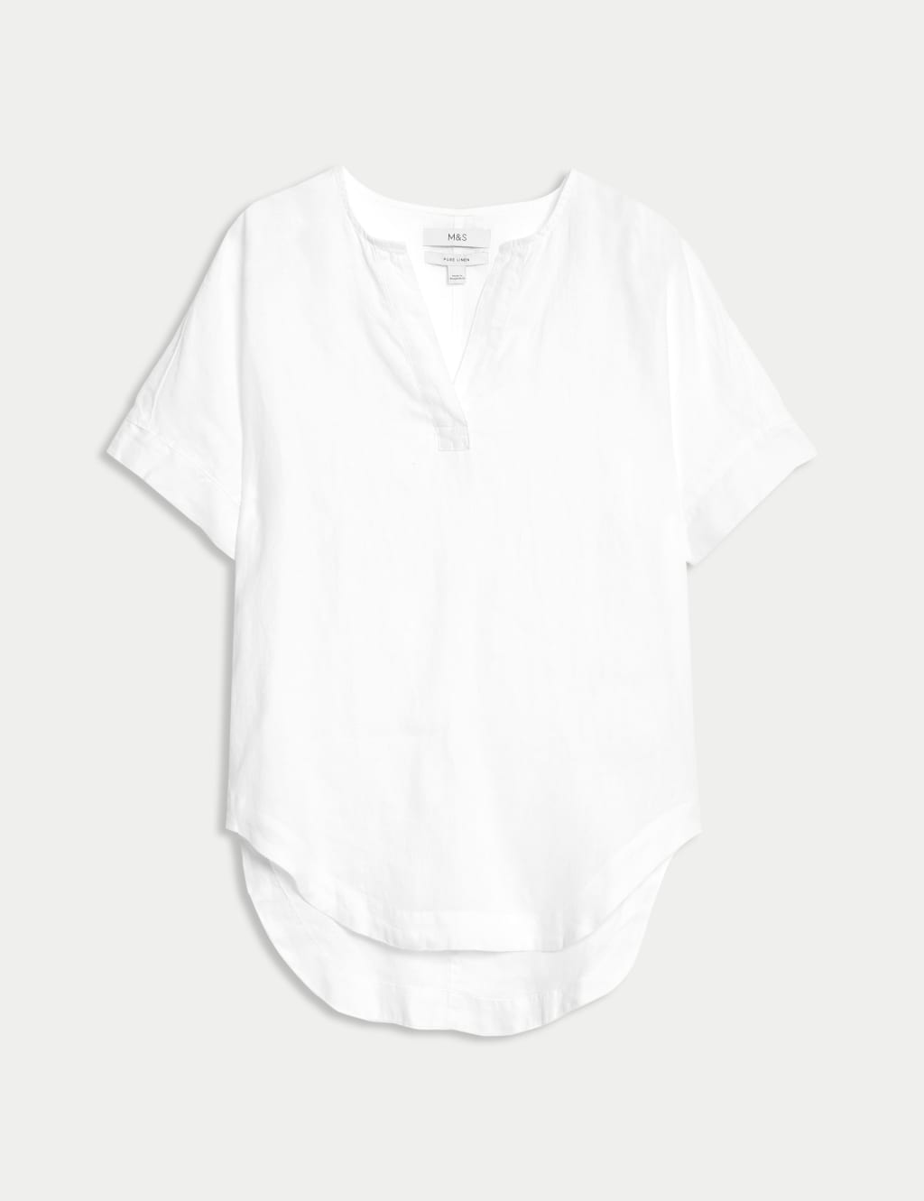 Pure Linen V-Neck Popover Blouse 2 of 4