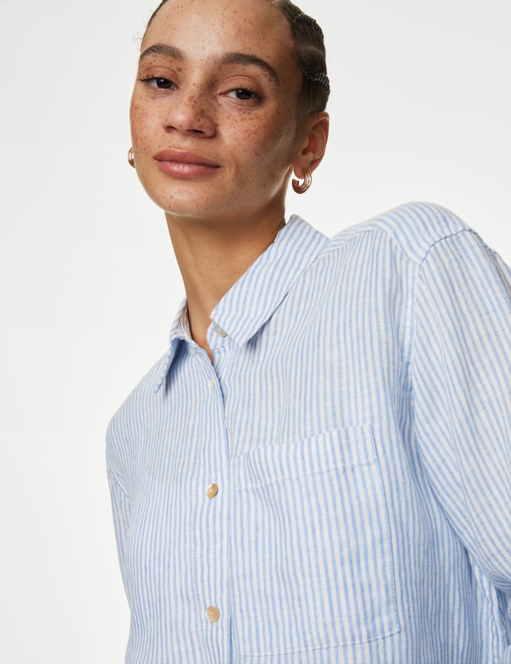 Pure Linen Striped Relaxed Shirt 1 of 5