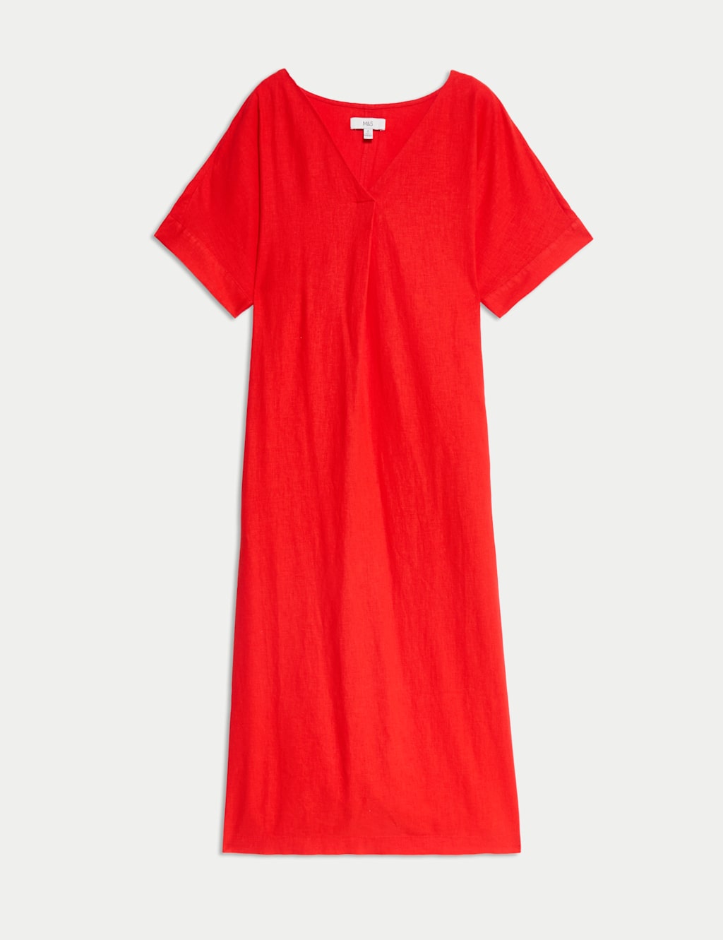Linen Rich V-Neck Popover Midi Dress 2 of 6