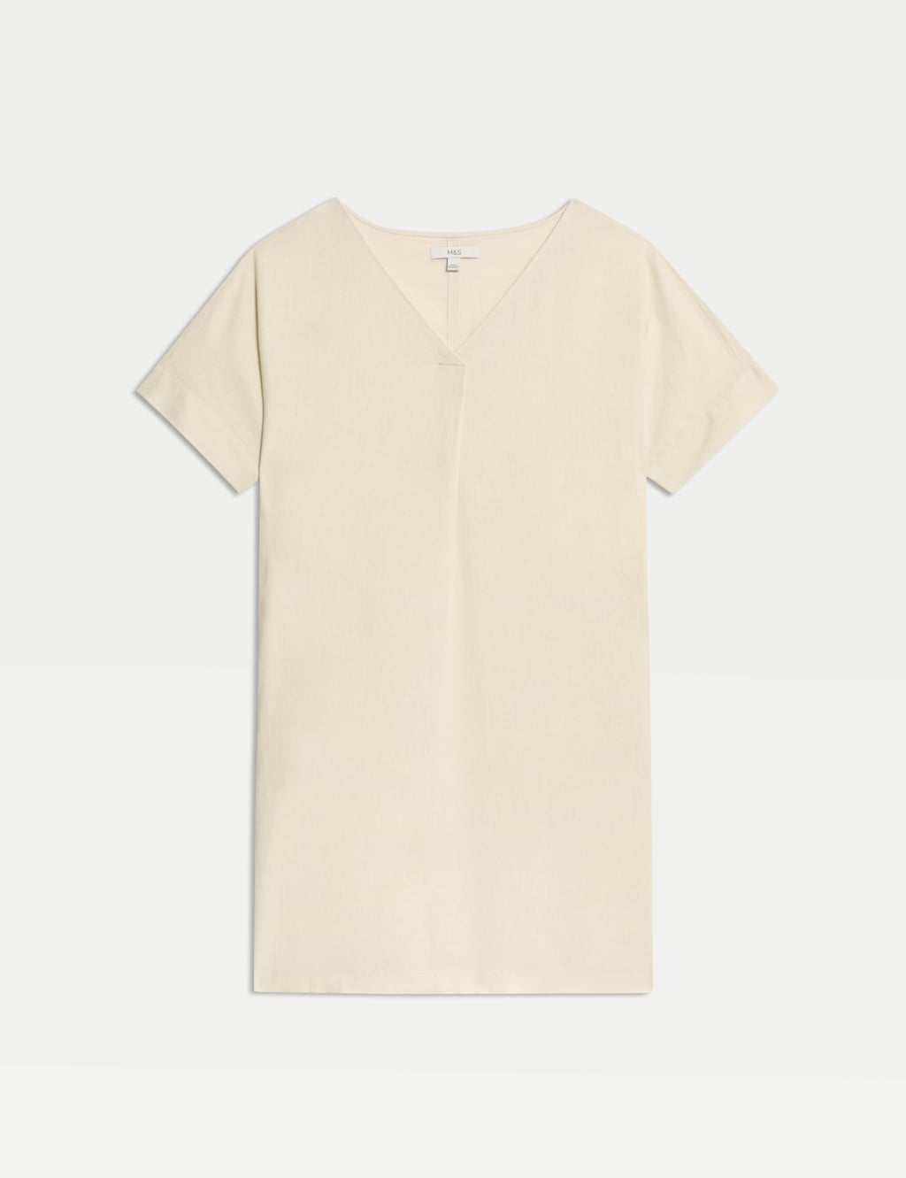 Linen Rich V-Neck Mini Shift Dress 2 of 5