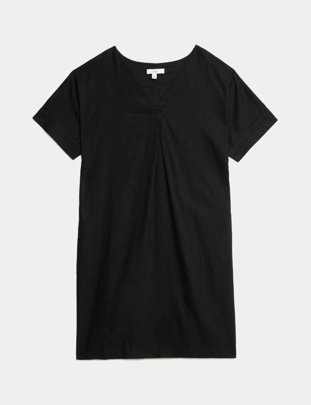 Linen Rich V-Neck Mini Shift Dress 2 of 5
