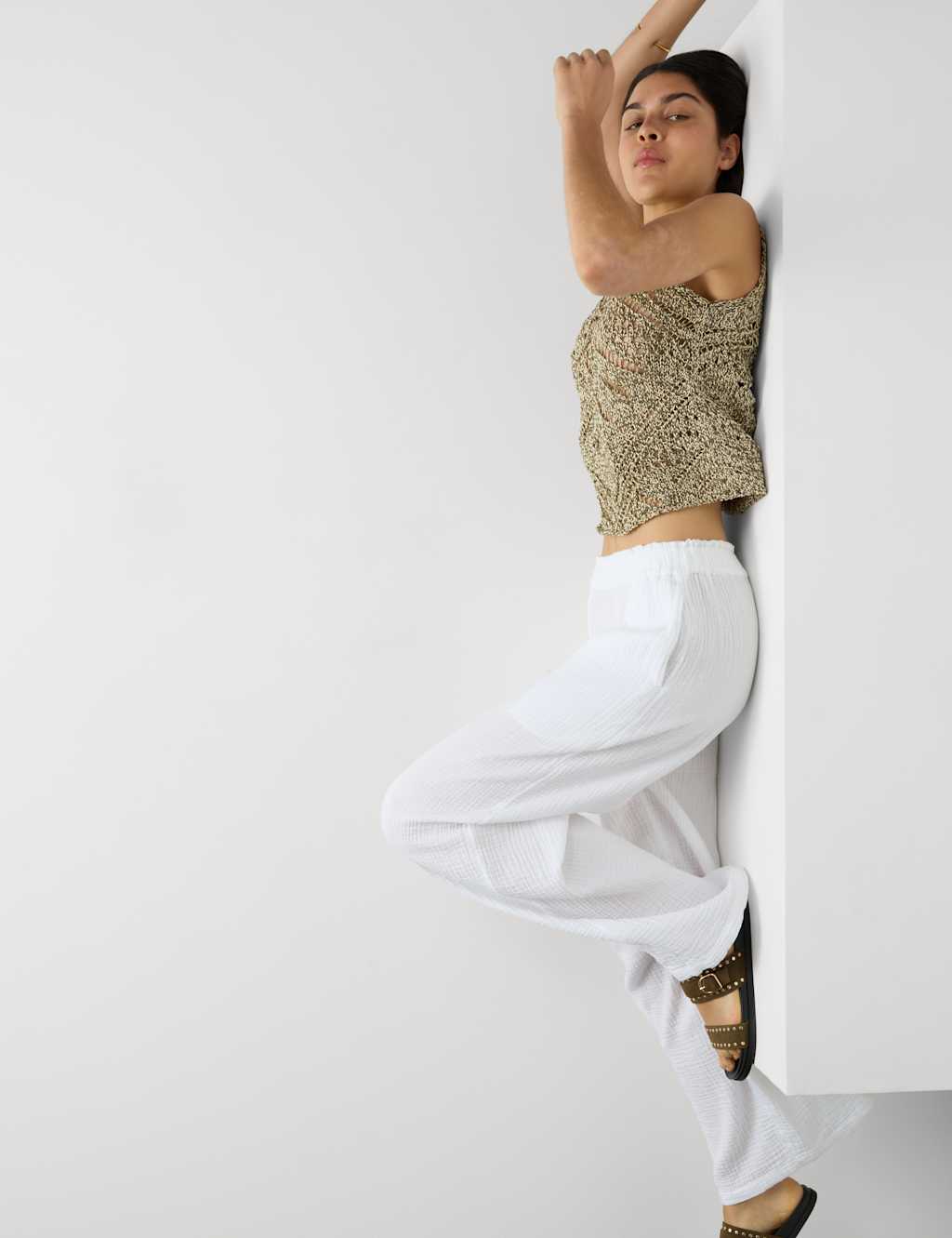 Pure Cotton Elasticated Waist Beach Trousers 5 of 5