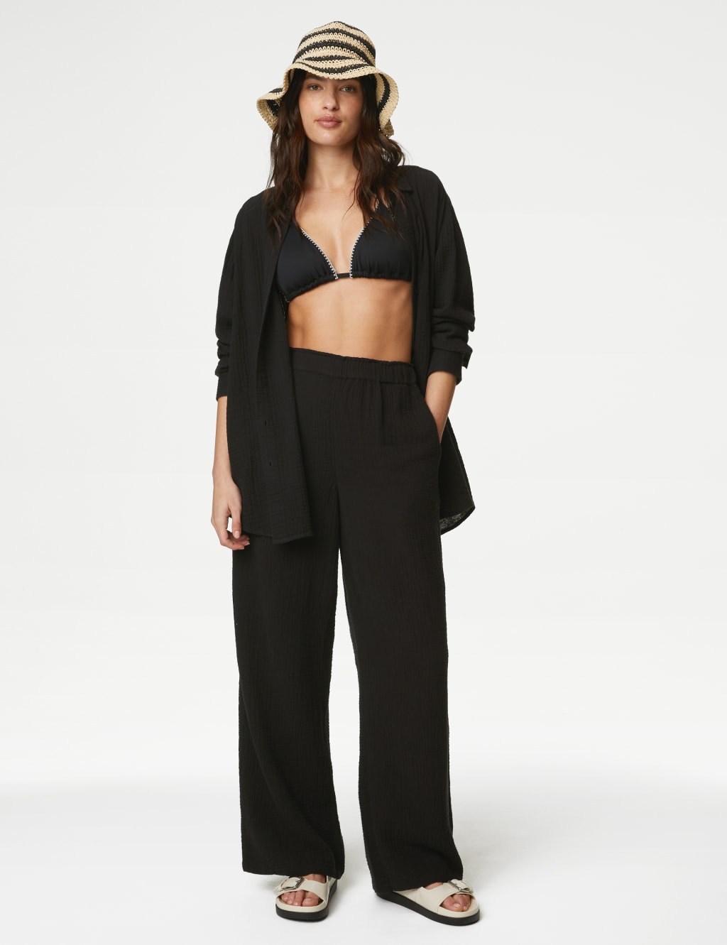 M&s womens cotton trousers hotsell