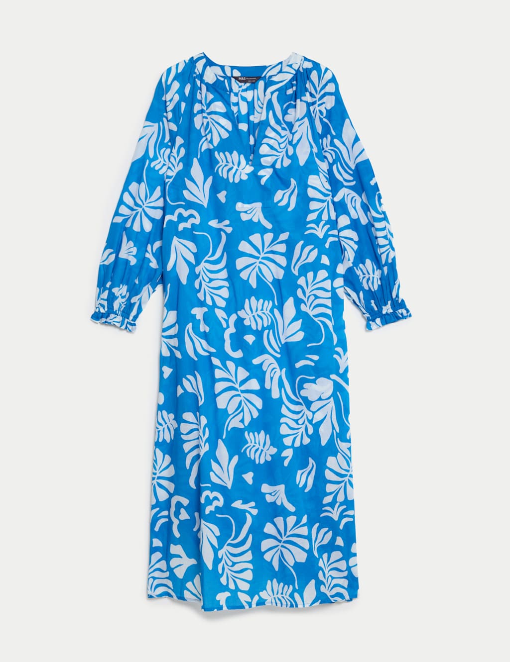 Pure Cotton V-Neck Midaxi Kaftan Beach Dress 2 of 4