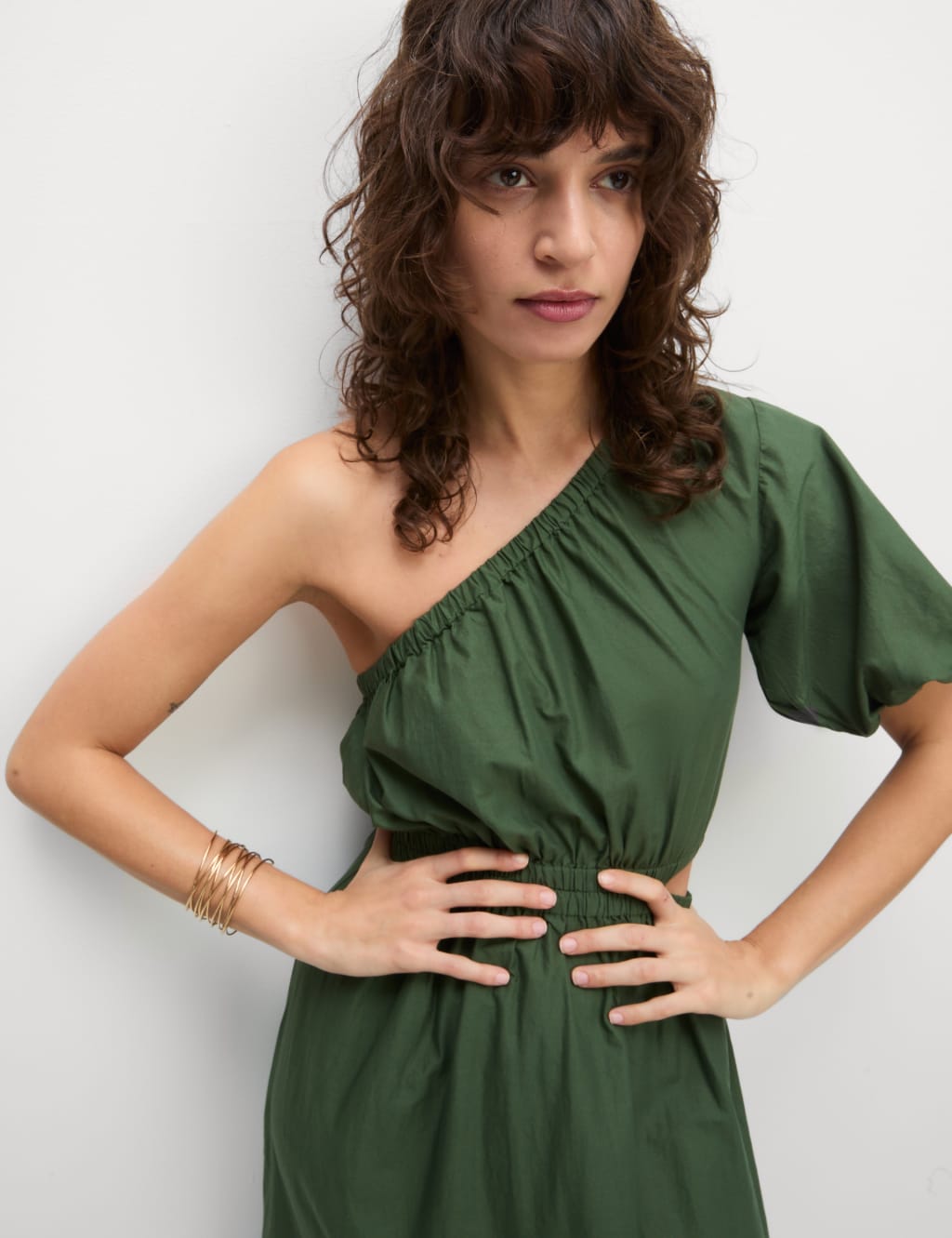 Pure Cotton One Shoulder Beach Dress M S Collection M S