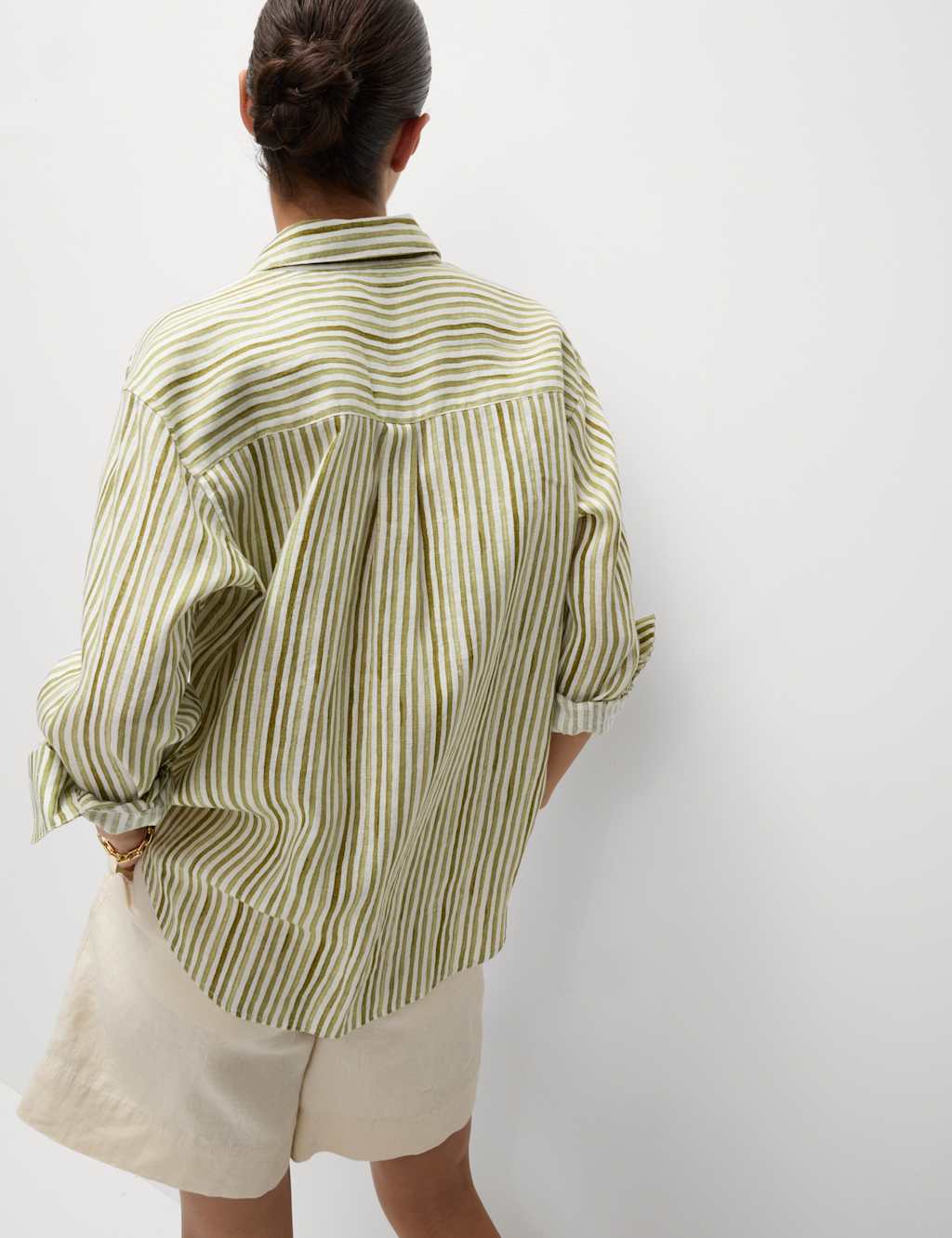 Pure Linen Striped Oversized Shirt 4 of 5