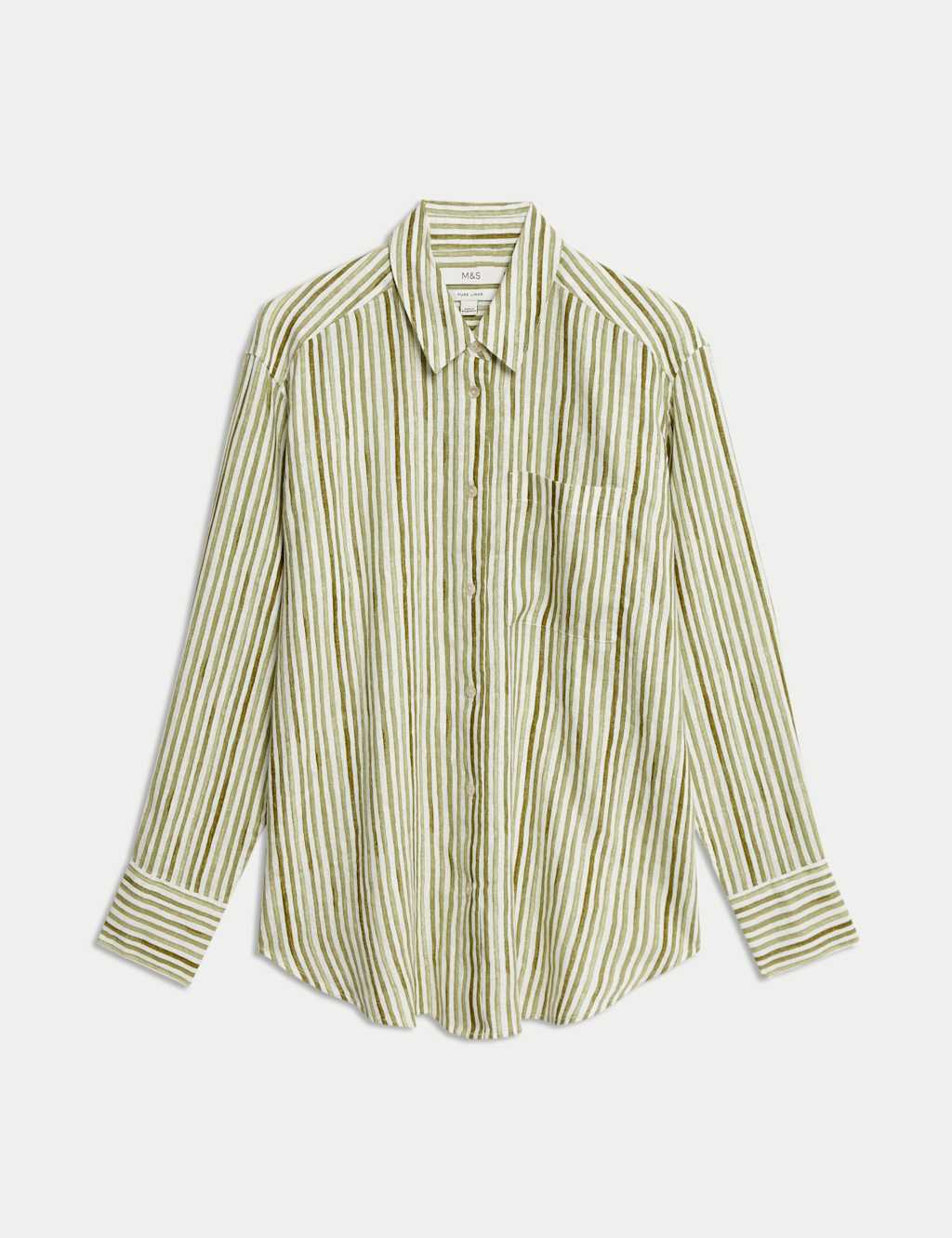 Pure Linen Striped Oversized Shirt 2 of 5