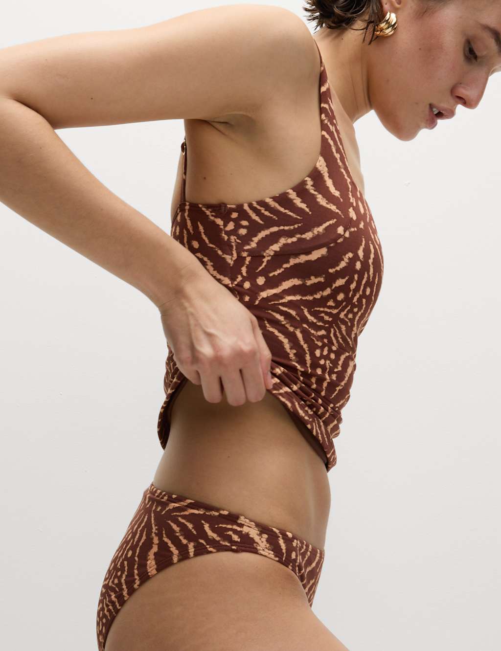 Printed High Leg Bikini Bottoms 1 of 6