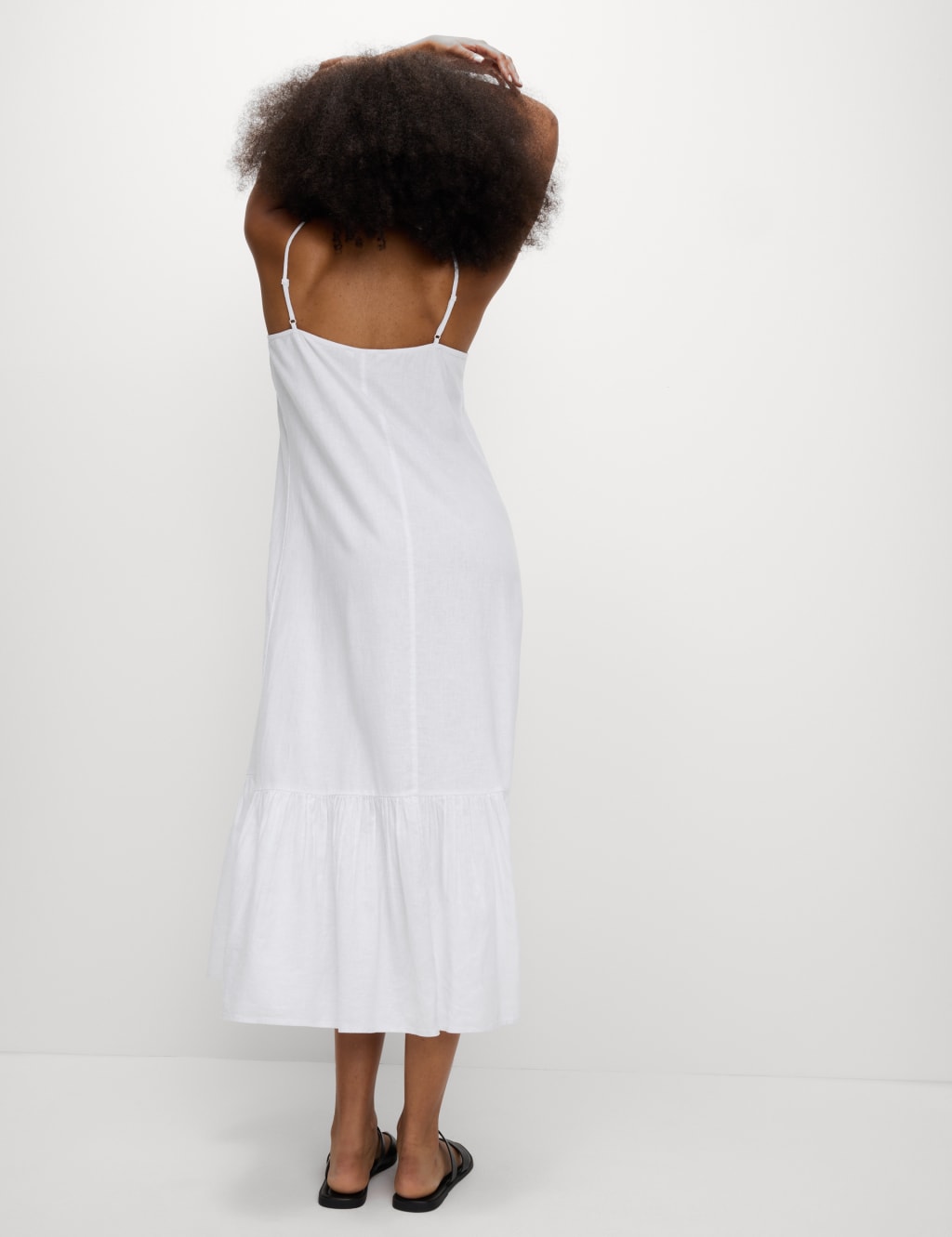 Linen Rich V-Neck Strappy Midaxi Dress 4 of 4