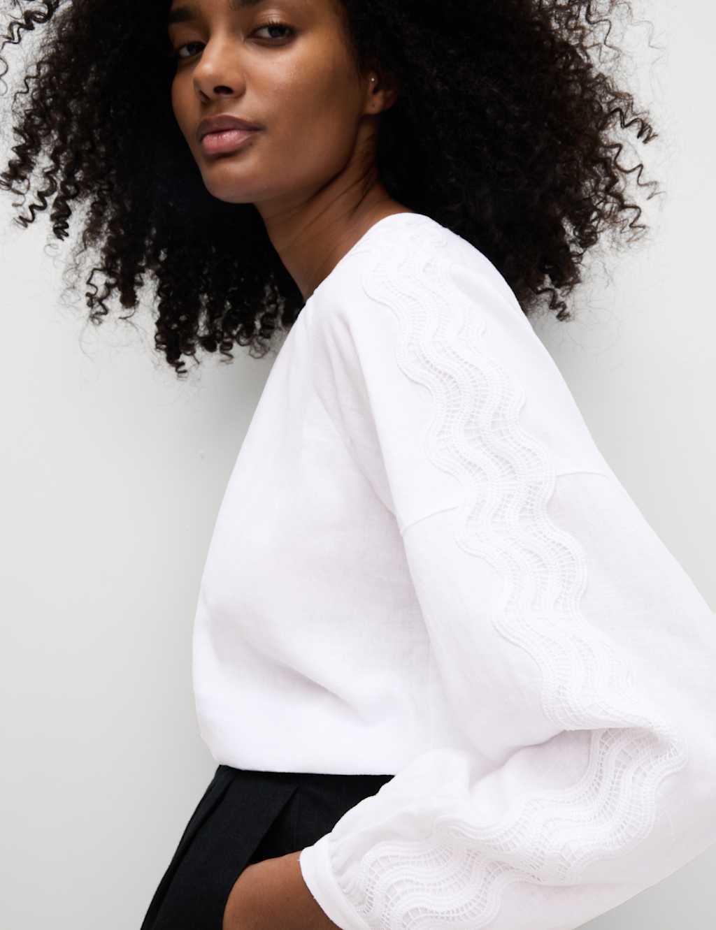 Linen Rich Broderie Blouse 4 of 5