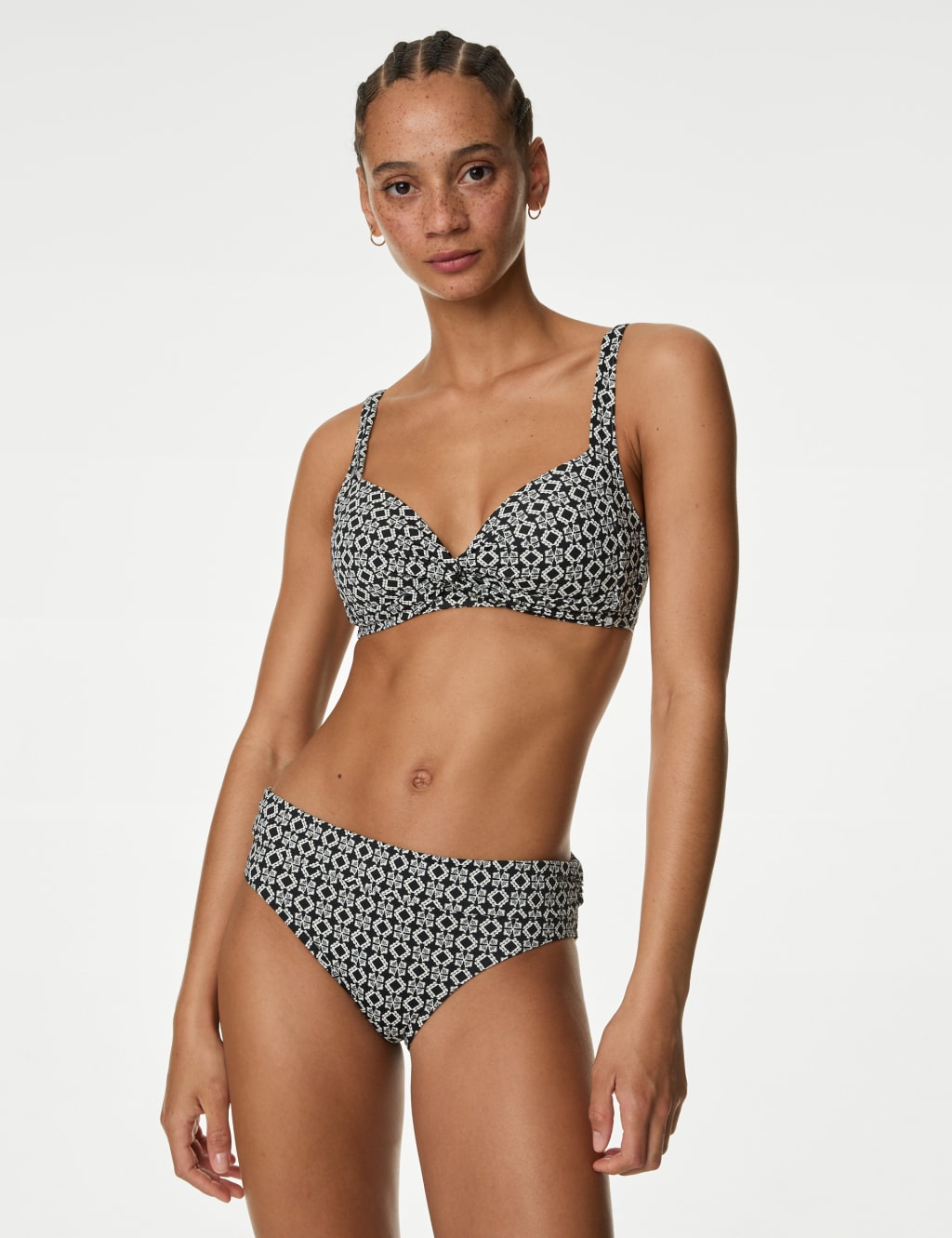Printed Roll Top Bikini Bottoms 3 of 5