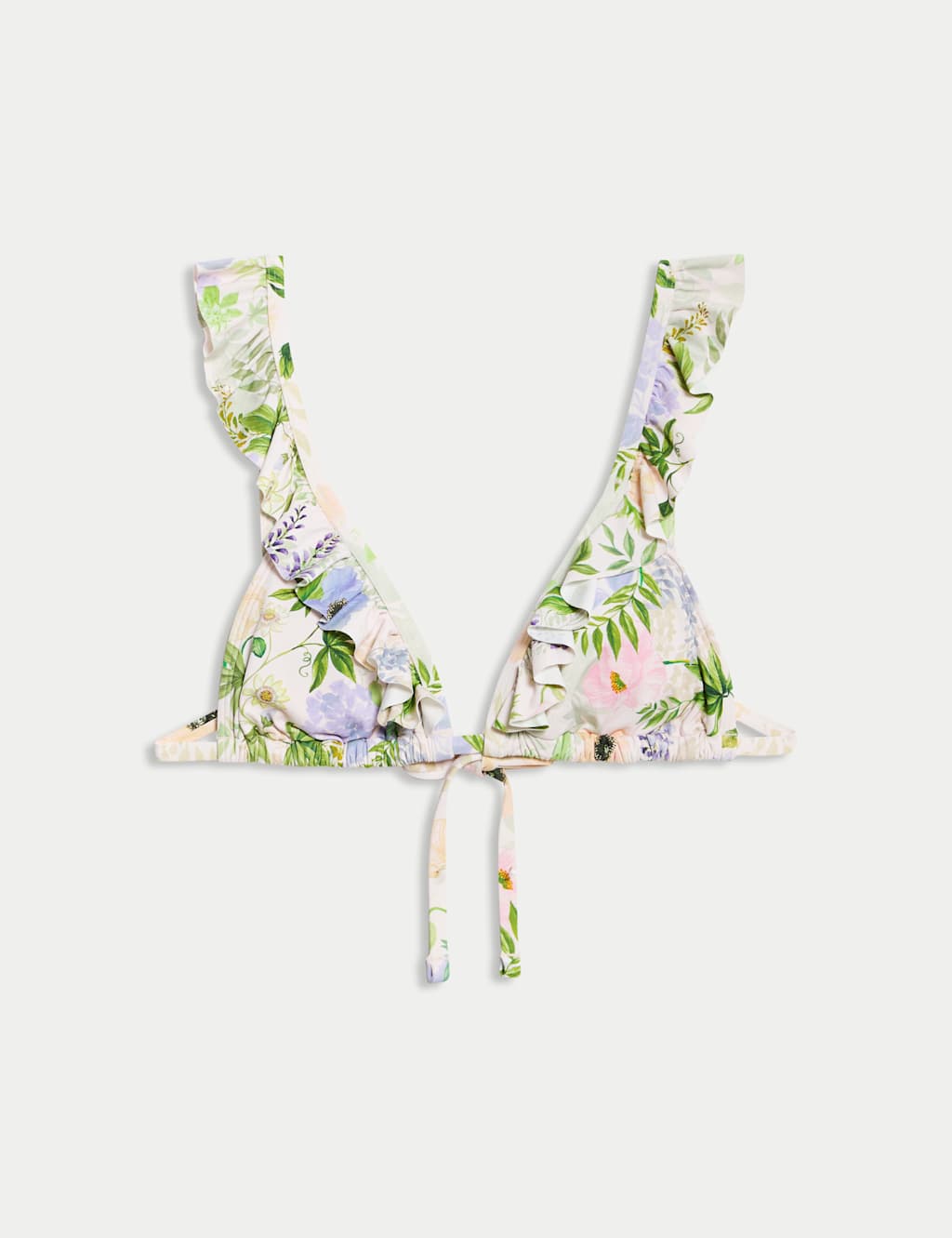 Printed Ruffle Plunge Bikini Top 2 of 5