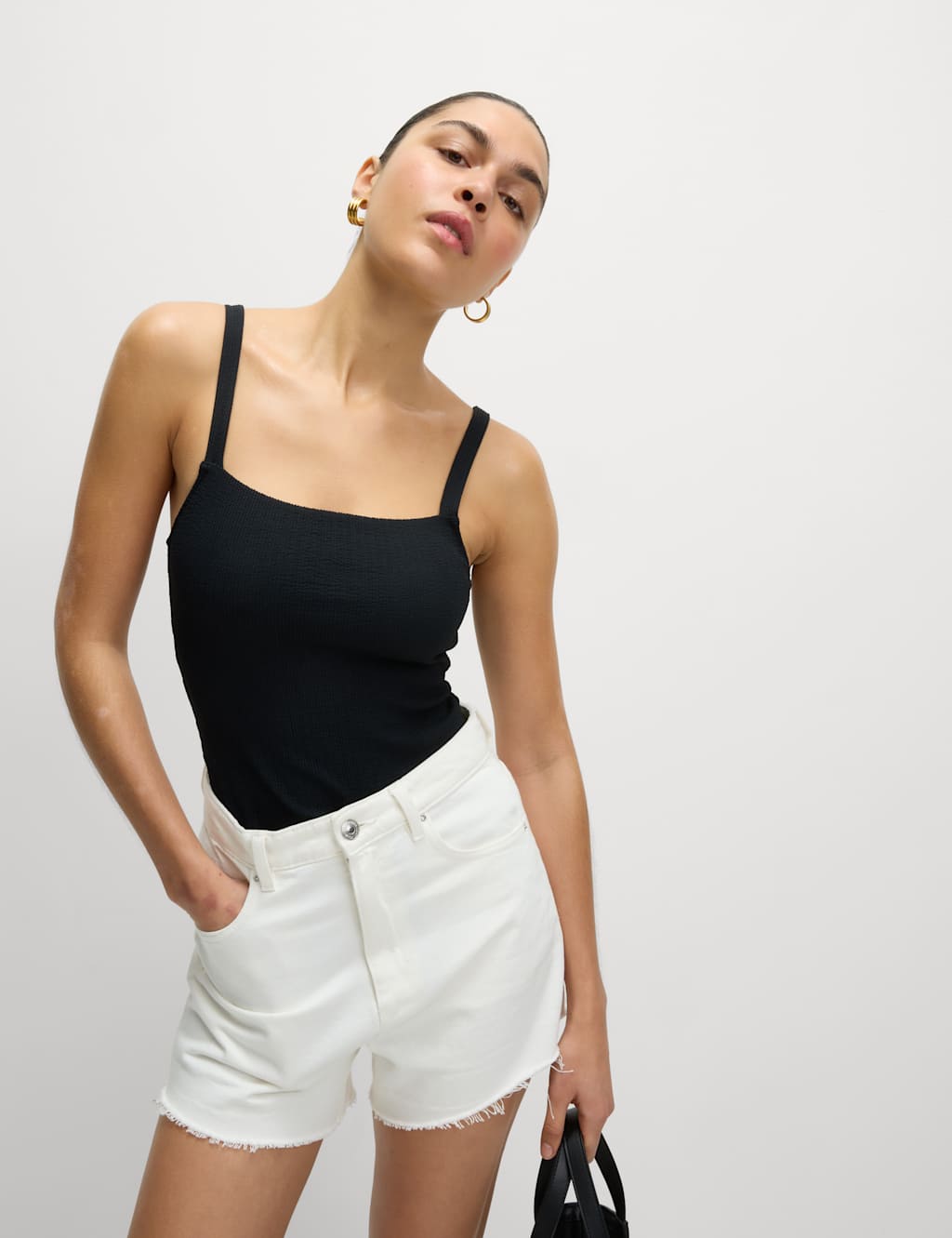 Textured Square Neck Tankini Top 1 of 5