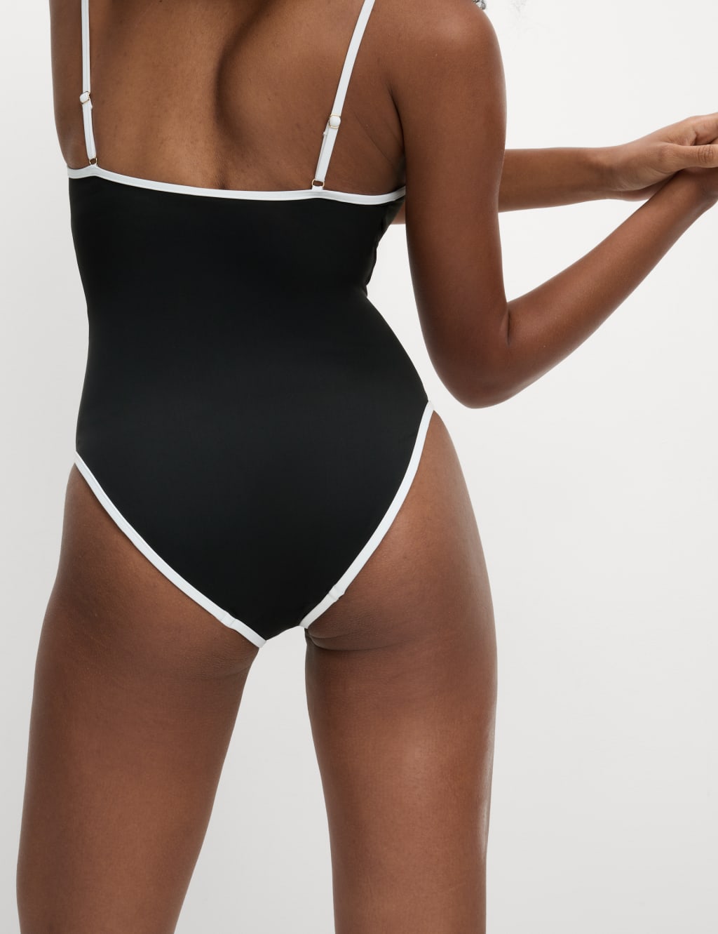 Contrast Trim Square Neck Swimsuit 1 of 5