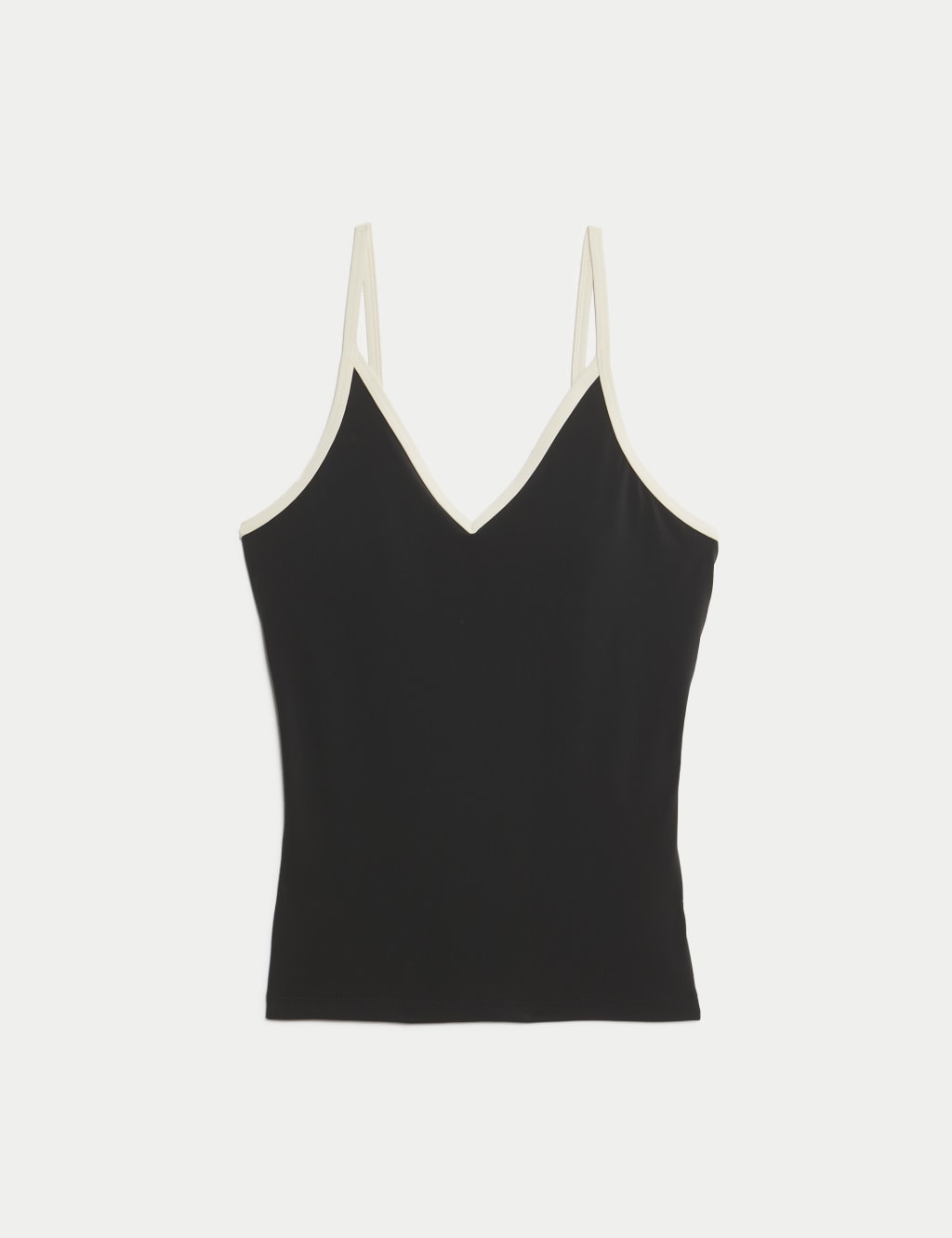 Padded Contrast Trim V-Neck Tankini Top 2 of 5