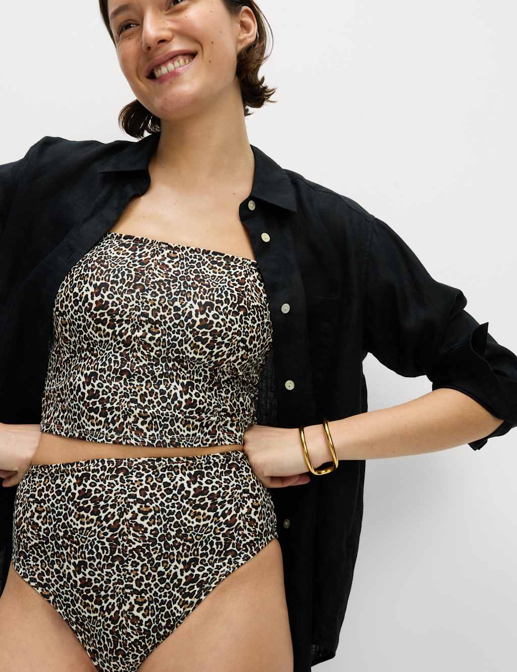 Printed High Waisted Bikini Bottoms 3 of 5