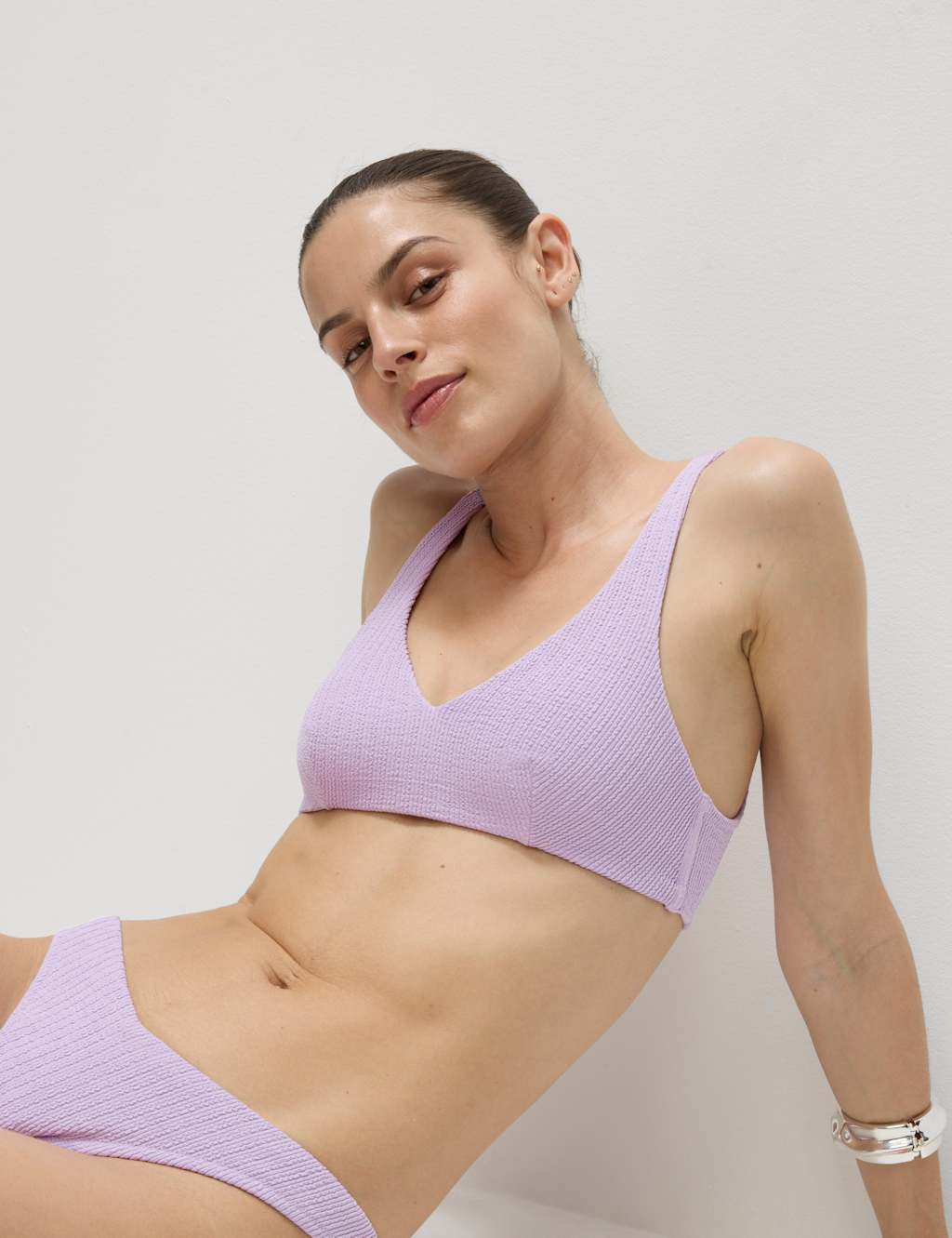 Textured Padded Plunge Bikini Top 5 of 6