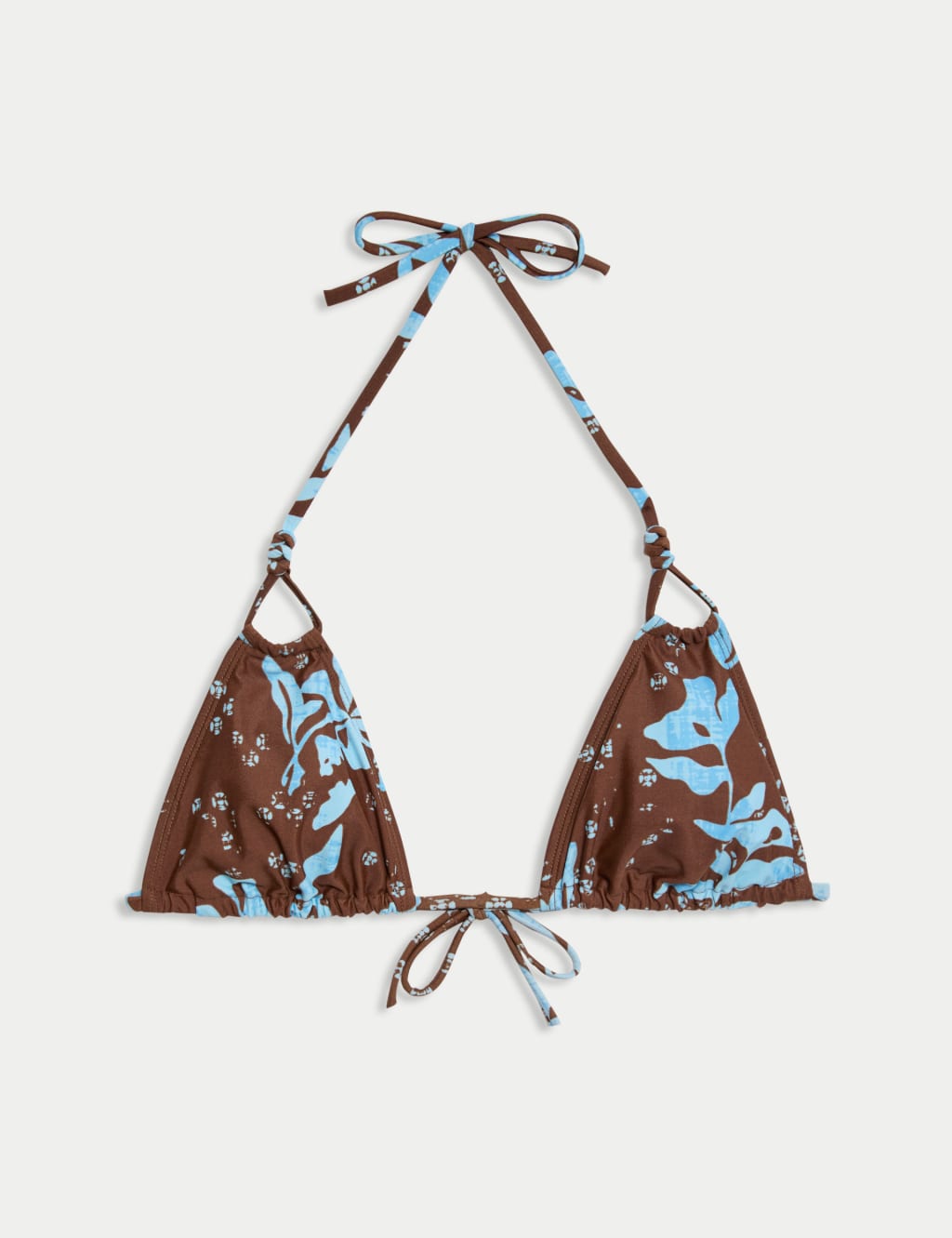 Printed Knot Front Triangle Bikini Top 2 of 5