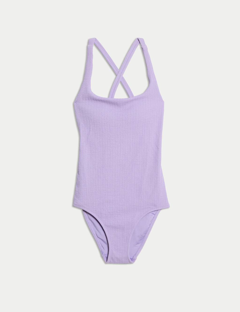 Textured Scoop Neck Cross Back Swimsuit 2 of 5