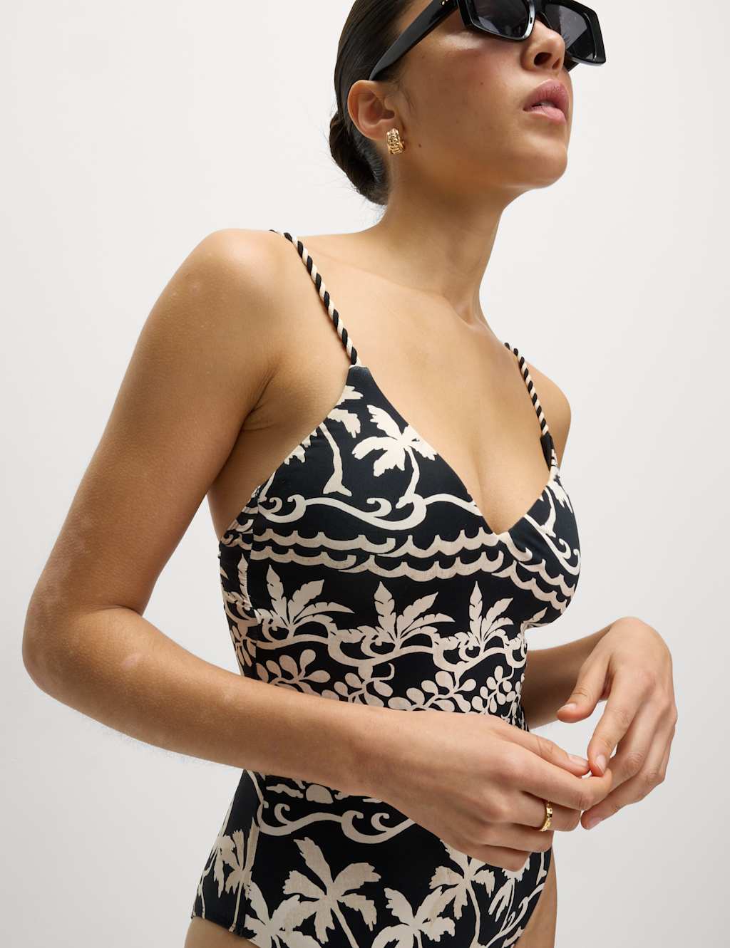 Printed Padded Plunge Swimsuit 1 of 5