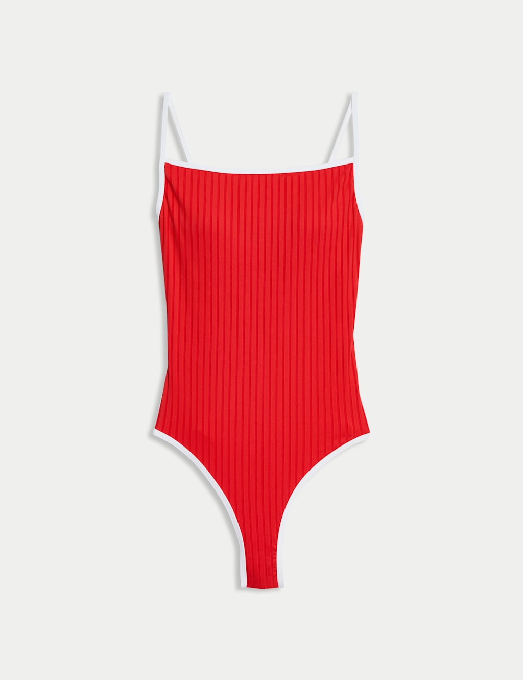 Ribbed Tipped Detail Square Neck Swimsuit 2 of 5